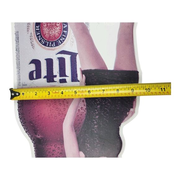 Vintage Miller Lite Metal Bar Sign With Model 24x10 - Picture 7 of 8